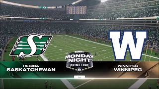 Madden 25 CFL Winnipeg Blue Bombers vs Saskatchewan Roughriders [upl. by Wanyen]