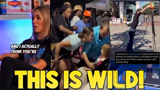 CRAZY Leftist Yells At A CHILD At Rally [upl. by Turro619]