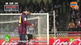 Messi Vomitando Real Sociedad Barcelona 120214 [upl. by Ehudd]