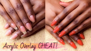 Acrylic Overlay On Natural Nail CHEAT Vitagel Strengthener For Stronger Nails  Simply Subrena [upl. by Emiatej]