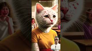 Poor white cat is spotty  after treatment  cute cat ai story catlover kitty cutecat [upl. by Melc]