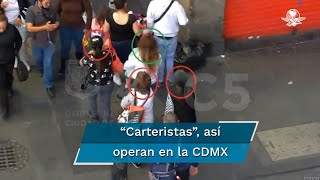 Captan a mujeres “carteristas” durante robo en el Centro de la CDMX [upl. by Irisa]