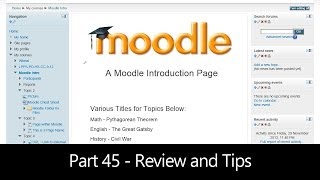 Part 45  Review and Tips Moodle How To [upl. by Giliana722]