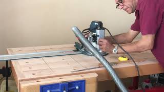 Inlay groove opening to woodworking workbench [upl. by Litch]