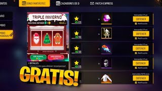 REGRESO LA TIENDA DE ORO GRATIS 🎁 TRIPLE INVIERNO A FREEFIRE LATAM 🎈 [upl. by Niddala]