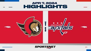 NHL Highlights  Senators vs Capitals  April 7 2024 [upl. by Nawj145]