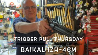 Trigger pull Thursday Baikal IZH46M single stroke pneumatic pistol RonWayneOfficial [upl. by Prent810]