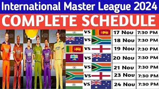 International Master League 2024 ScheduleMaster League 2024Master League schedule [upl. by Ardrey]