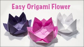 Easy Lotus Origami Flower  Origami Lotus [upl. by Garihc418]