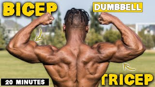 20 MINUTE DUMBBELL BICEP amp TRICEP WORKOUT FOR TONED ARMS [upl. by Gasser782]