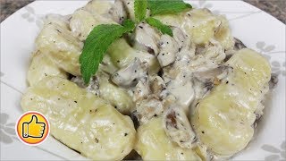 Картофельные Ньокки в СливочноГрибном Соусе  Potatoes Gnocchi [upl. by Nassir]