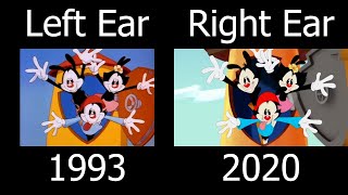 Animaniacs Theme Song 1993 amp 2020 Comparison LeftRight Mixed amp Seperately [upl. by Orodisi]