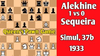 Alexander Alekhine vs C M Sequeira  Simul 37b 1933 chess [upl. by Alilahk]