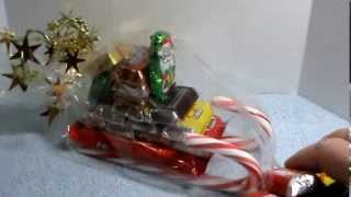 DIY Make A Christmas Candy Sleigh Party Favor Inexpensive amp Super Cute [upl. by Aldwin16]