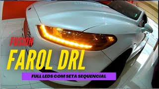 Farol de Led com barra Drl do Fusion [upl. by Abbub]