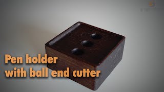 Stiftehalter aus Holz I Wooden Pen Holder I 3D Carving [upl. by Ntisuj]