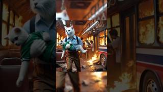 Bus Accident 😭🥺😱😺 Father ❤️ cat bus catlover kittten cats help super subscribe ai shorts [upl. by Maible938]