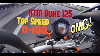 KTM Duke 125  Top Speed  0100  Review HD [upl. by Aliakim]