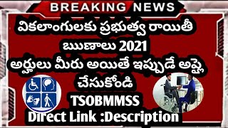 Telangana Loans For Disabled Persons 2021  Loan For Handicapped Person Ts  TSOBMMSS Loans 2021 [upl. by Deaner]