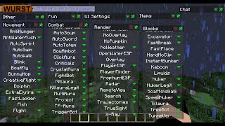 Minecraft Wurst hacked client showcase [upl. by Dearborn]