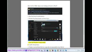 Fix CTRLSpace not working in Microsoft Excel or Microsoft Word [upl. by Geithner85]