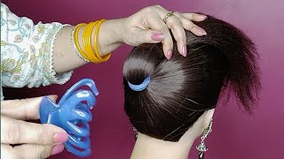 Beautiful amp Quick Hairstyles  Very Easy Braid Hairstyles For Daily Use  easy Bun With Clutcher [upl. by Ful]