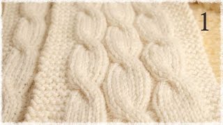 縄編みのマフラー（１）編み図説明【棒針編み】 cable knit scarf [upl. by Lleder]