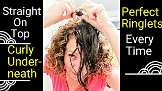 Easy Finger RollingRibboning Curly HairHow to Fix Straight Hair Get Volume Define Curls Frizz [upl. by Bruns645]