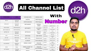 D2h New Channel List  D2h Channel List  Videocon D2h Channel List  D2h Channel List With Number [upl. by Anagnos]