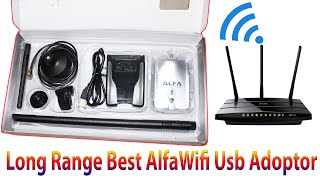 Long Range Alfa Wifi usb Adoptor  Unboxing  24GHz 54Mb Alfa AWUS036NH High Power 25dBi Antenna [upl. by Aglo659]