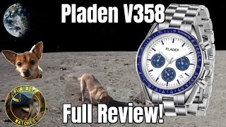 Pladen V358 Large Second Smooth Sweeping Quartz Chronograph Watch Review [upl. by Riddle]