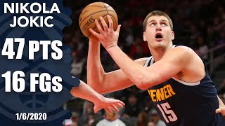 Nikola Jokic records a careerhigh 47 points in Nuggets vs Hawks  201920 NBA Highlights [upl. by Whipple]