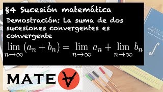 La suma de dos sucesiones convergentes es convergente Demostración [upl. by Maximilian]