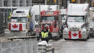 Kanadische Trucker gefährden mit BrückenBlockade Lieferketten [upl. by Sidnak]