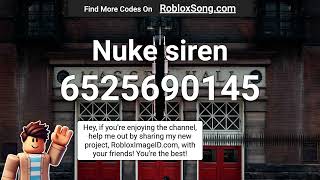 Nuke siren Roblox ID [upl. by Amarette]