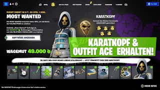 Fortnite  Most Wanted Belohnungen  Emoticon Outfit Goldblütige Ace amp Karatkopf erhalten [upl. by Anu]