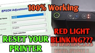 PAANO MAG RESET NG PRINTER I HOW TO RESET EPSON L3210 RED LIGHT BLINKING [upl. by Lai]