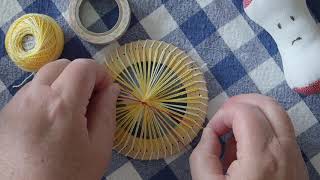 05 Teneriffe Lace how to warp a loom with holes [upl. by Natye605]