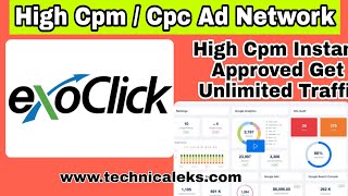 ExoClick High Cpm Ad Network Instant Approved Trick Bloggers Google Adsense Alternative ads network [upl. by Maril]