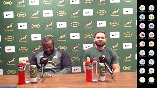 Ox Nche and Cobus Reinach ahead of Rugby Championship Test against Australia [upl. by Annoel]