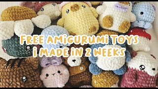 Free Amigurumi Patterns I Made Over 2 Weeks  Chubby Amigurumis  Studio Vlog [upl. by Chappell]