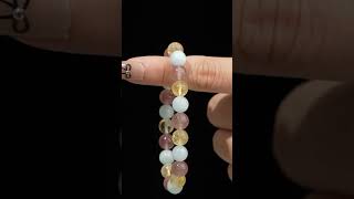 This bracelet Crafted with citrineaquamarineand strawberry quartzpositiveenergy crystalbracelets [upl. by Eissej772]