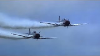 SNJ2 Warbird Thunder aerobatics McGuire Air Force Base May212023 [upl. by Yedarb]