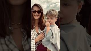 Emily Ratajkowski with her son Sylvester at the Loewe Fashion Show in Paris emilyratajkowski [upl. by Rosabella]