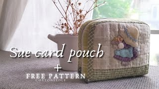 how to sew Sue card pouch  free pattern [upl. by Nosnibor]