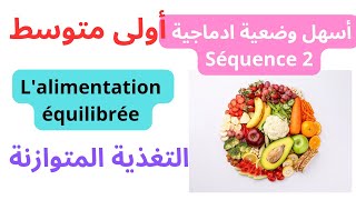 أولى متوسط وضعية ادماجية الفصل الأولprodction écrite séquence 2 lalimentation saine [upl. by Gnus267]