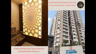 3BHK INTERIOR DESIGN  RAJAPUSHPA REGALIA 2200 SFT  CONTEMPORARY INTERIORS MAK DESIGNS HYDERABAD [upl. by Anitsenre]