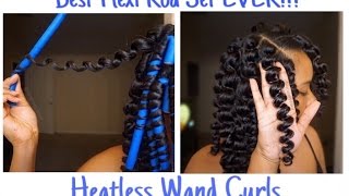 Natural Hair Flexi Rod Set l Heatless Wand Curls [upl. by Estus]