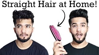 How to use Straightening Brush men  Straight hair at Home [upl. by Torrance48]