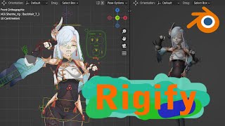 How to RIG MMD Character Shenhe Rigify [upl. by Behl604]